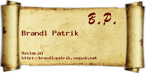 Brandl Patrik névjegykártya